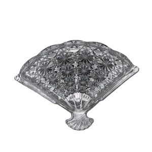 Vintage 1960’s Avon Button Fan Trinket Dish Daisy Button Anchor Hocking 8x5.5